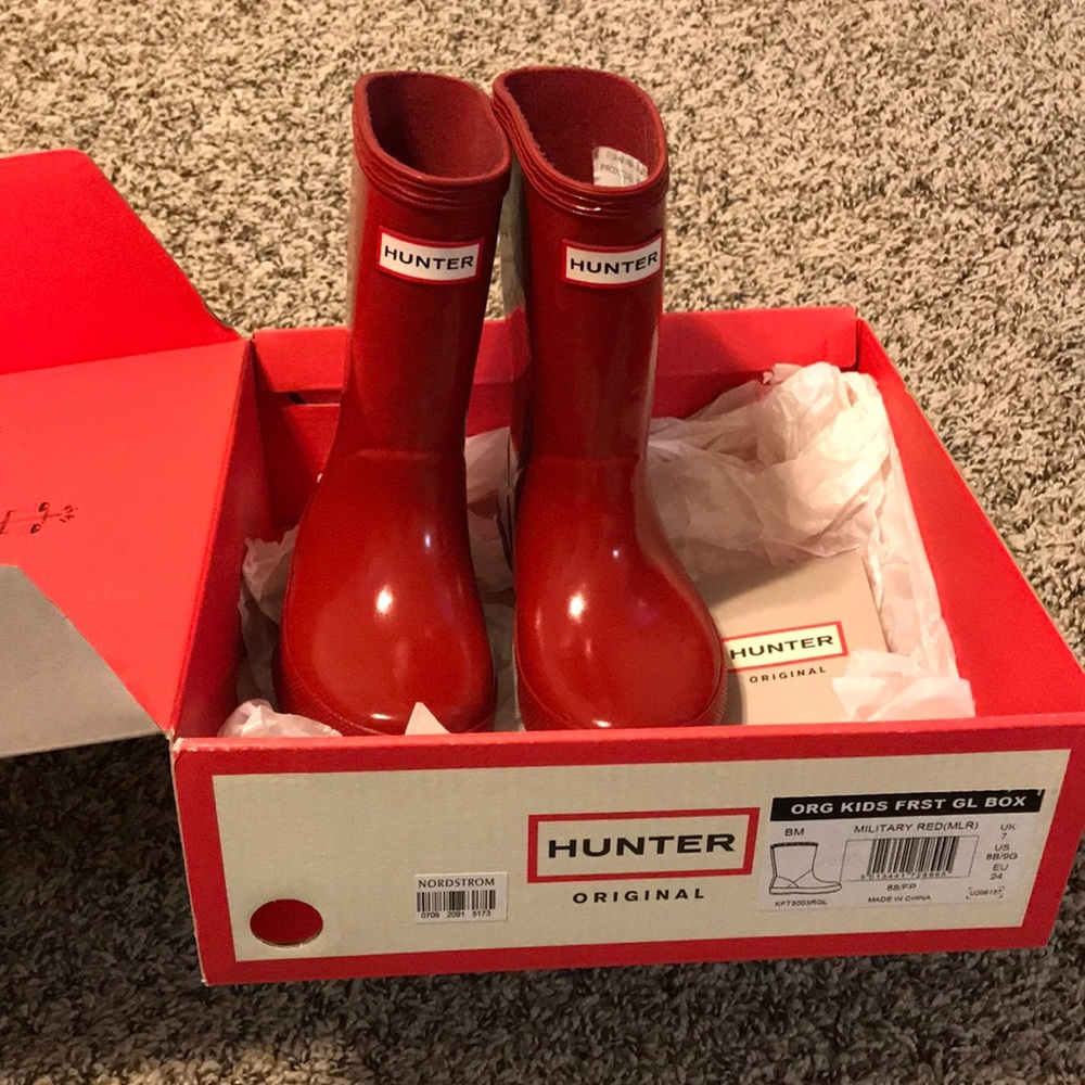 Pink Toddler Girl Hunter Rain Boots Sz. 8US